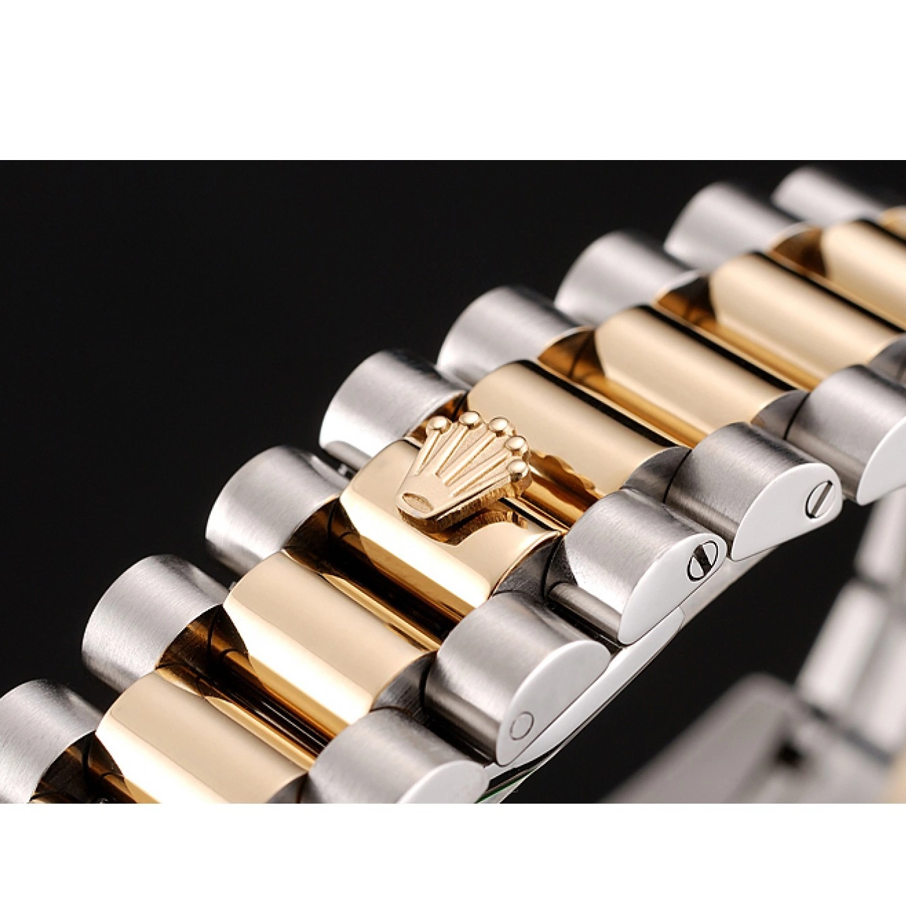 Aaa replica watch Dial Stainless Bracelet Diamond Steel Swiss Case Tone Two Day-Date Rolex White 1453971 Gold 0731